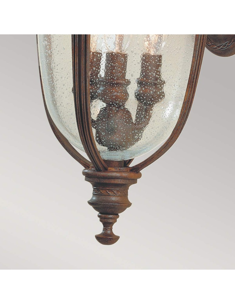 Elstead Lighting Średnia latarnia naścienna English Bridle - 3 źródła światła - Brytyjski brąz IP44 FE-EB2-M-BRB