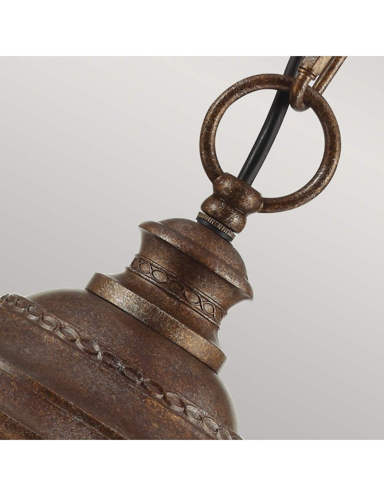 Elstead Lighting Duża latarnia wisząca English Bridle - 3 źródła światła - Brytyjski brąz IP44 FE-EB8-L-BRB