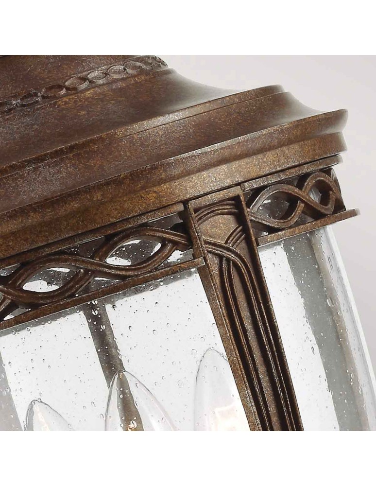 Elstead Lighting Duża latarnia wisząca English Bridle - 3 źródła światła - Brytyjski brąz IP44 FE-EB8-L-BRB