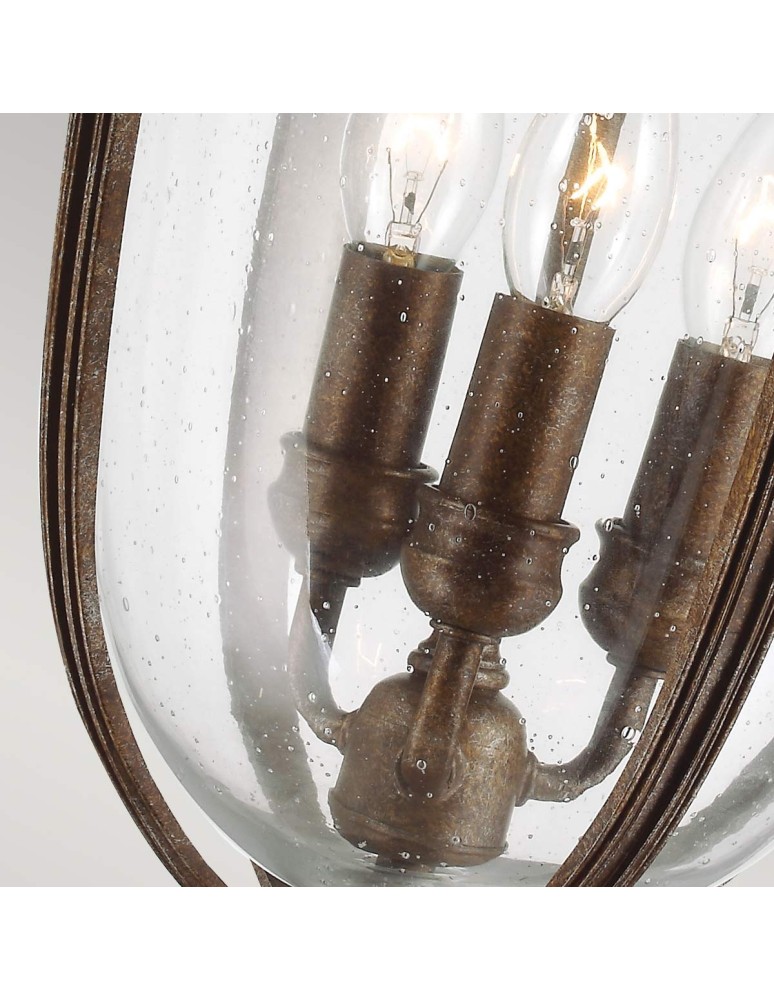 Elstead Lighting Duża latarnia wisząca English Bridle - 3 źródła światła - Brytyjski brąz IP44 FE-EB8-L-BRB