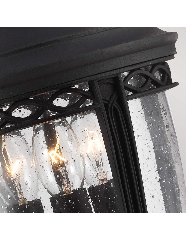 Elstead Lighting Średnia latarnia wisząca English Bridle - 3 źródła światła - Czarna IP44 FE-EB8-M-BLK