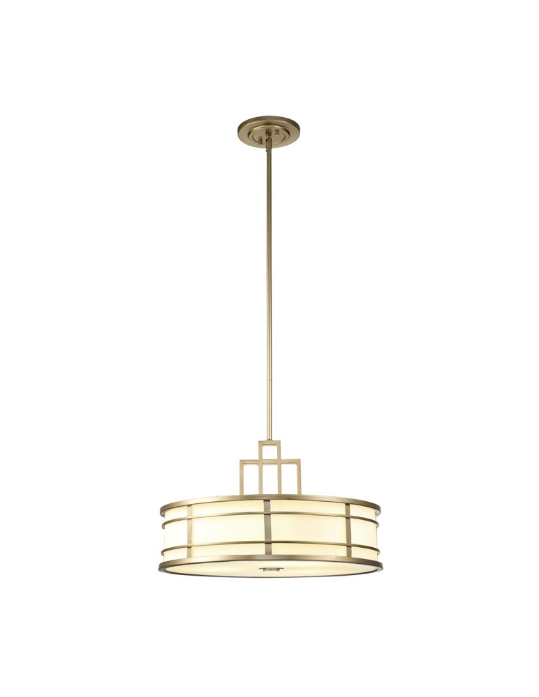 Elstead Lighting Duża lampa wisząca Fusion - 3 źródła świtała - Naturalny mosiądz FE-FUSION-P-L-PNBR Elstead Lighting Duża lampa wisząca Fusion - 3 źródła świtała - Naturalny mosiądz FE-FUSION-P-L-PNBR