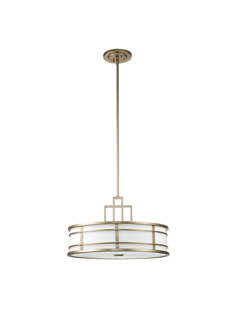 Elstead Lighting Duża lampa wisząca Fusion - 3 źródła świtała - Naturalny mosiądz FE-FUSION-P-L-PNBR Elstead Lighting Duża lampa wisząca Fusion - 3 źródła świtała - Naturalny mosiądz FE-FUSION-P-L-PNBR