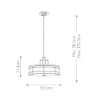 Elstead Lighting Duża lampa wisząca Fusion - 3 źródła świtała - Naturalny mosiądz FE-FUSION-P-L-PNBR Elstead Lighting Duża lampa wisząca Fusion - 3 źródła świtała - Naturalny mosiądz FE-FUSION-P-L-PNBR