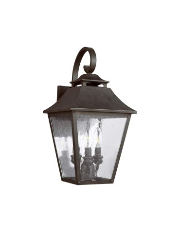 Elstead Lighting Duża latarnia naścienna Galena - 3 źródła światła IP44 FE-GALENA2-L-SBL