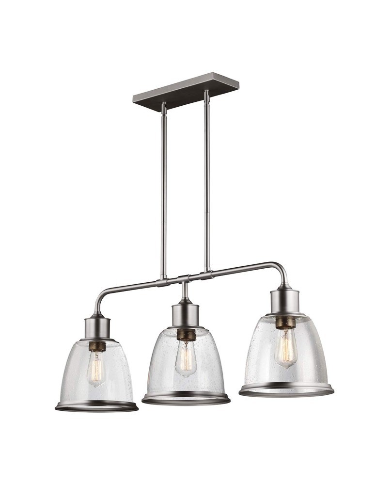 Elstead Lighting Lampa wisząca Hobson - 3 źródła światła - Satynowy nikiel FE-HOBSON-3P-SN Elstead Lighting Lampa wisząca Hobson - 3 źródła światła - Satynowy nikiel FE-HOBSON-3P-SN