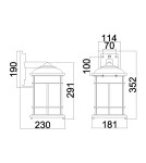Kinkiety zewnętrzne - Elstead Lighting Średnia latarnia naścienna Lighthouse - 1 źródło światła - Teksturowana czerń IP44 FE-LIGHTHOUSE2-M-BLK - product 6