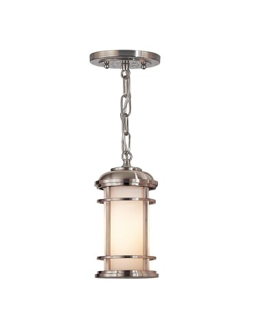 Elstead Lighting Mała latarnia wisząca Lighthouse - 1 źródło światła - Szczotkowana stal IP44 FE-LIGHTHOUSE8-S