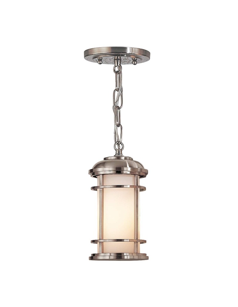 Elstead Lighting Mała latarnia wisząca Lighthouse - 1 źródło światła - Szczotkowana stal IP44 FE-LIGHTHOUSE8-S