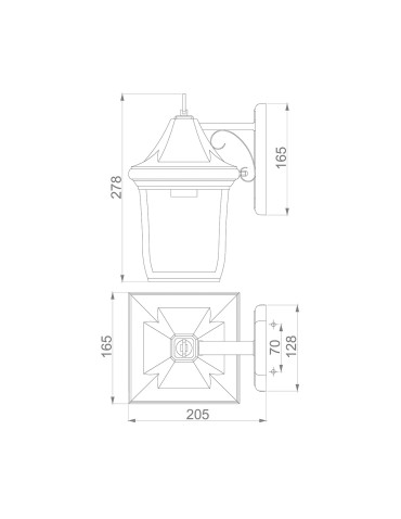 Elstead Lighting Mała latarnia naścienna Oakmont - 1 źródło światła IP44 FE-OAKMONT2-S - produkt 2