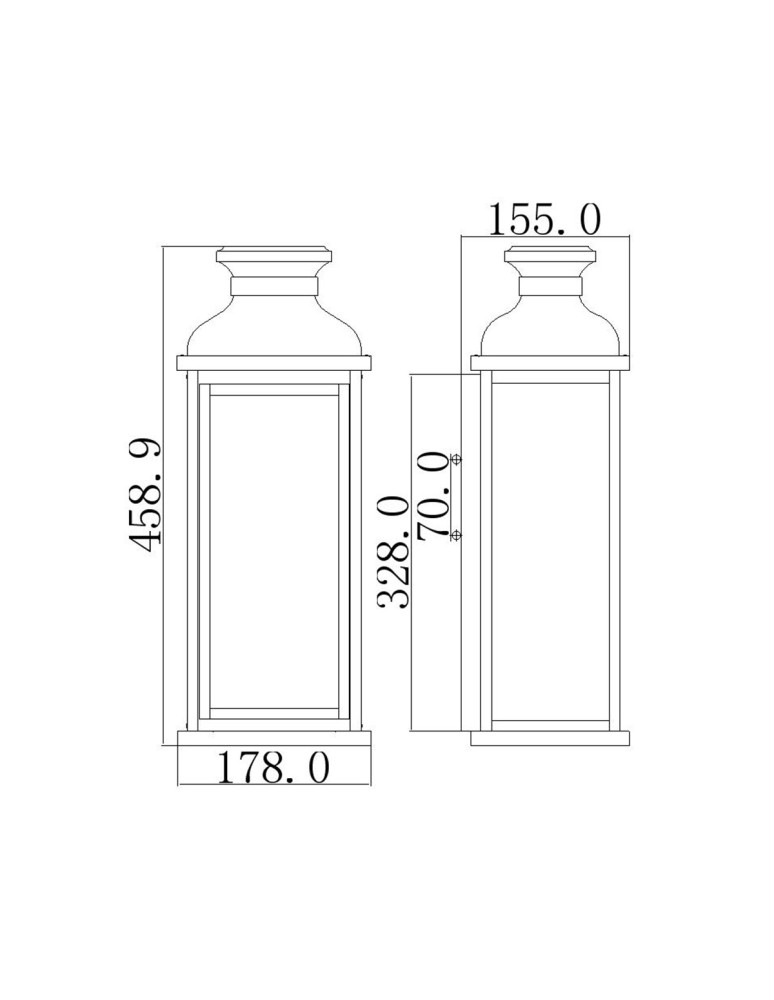 Kinkiety zewnętrzne - Elstead Lighting Średnia latarnia naścienna Pediment - 2 źródła światła IP44 FE-PEDIMENT-M - product kolory-swiatla.pl 5