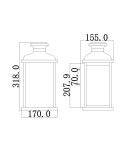Kinkiety zewnętrzne - Elstead Lighting Mała latarnia naścienna Pediment - 2 źródła światła IP44 FE-PEDIMENT-S - product 5
