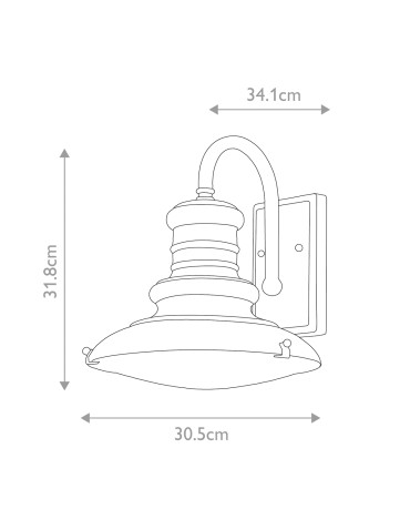 Elstead Lighting Średnia latarnia naścienna Redding Station - 1 źródło światła - Postarzany brąz IP44 FE-REDDING2-M-PDB - produkt 2
