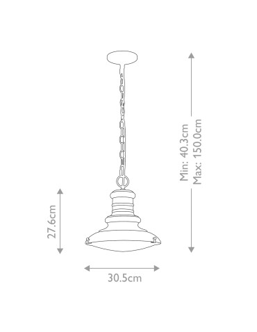 Elstead Lighting Średnia latarnia wisząca Redding Station - 1 źródło światła - Postarzany brąz IP44 FE-REDDING8-M-PDB - produkt 2