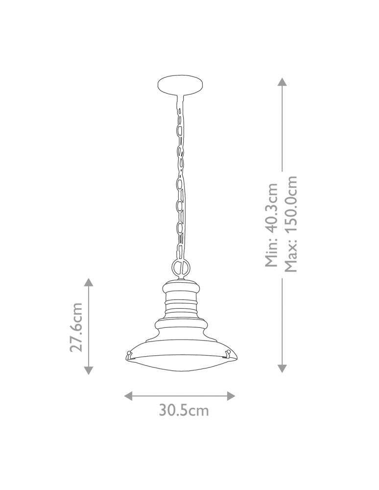 Lampy zewnętrzne wiszące - Elstead Lighting Średnia latarnia wisząca Redding Station - 1 źródło światła - Postarzany brąz IP44 FE-REDDING8-M-PDB - product kolory-swiatla.pl 2