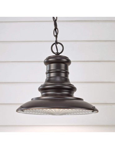 Elstead Lighting Średnia latarnia wisząca Redding Station - 1 źródło światła - Ciemnobrązowa IP44 FE-REDDING8-M-RB - produkt 2