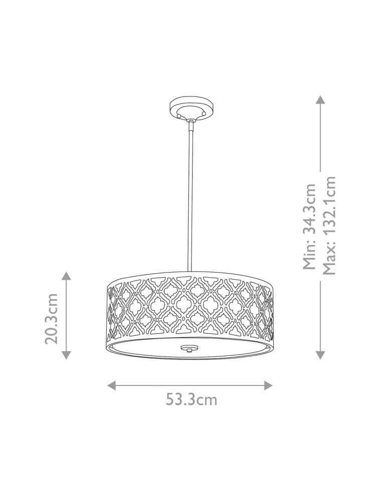 Elstead Lighting Duża lampa wisząca Arabella - 3 źródła światła GN-ARABELLA-P-L Elstead Lighting Duża lampa wisząca Arabella - 3 źródła światła GN-ARABELLA-P-L