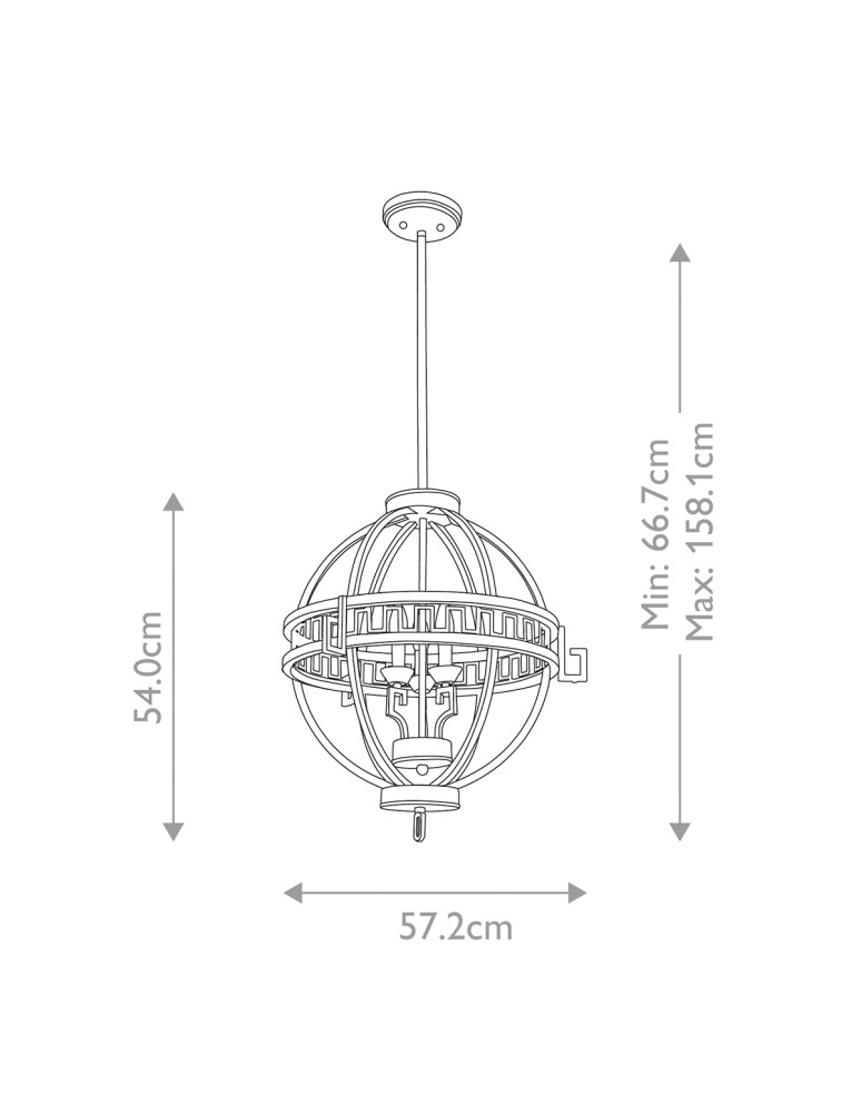Elstead Lighting Lampa wisząca Lemuria - 3 źródła światła GN-LEMURIA-3P-A Elstead Lighting Lampa wisząca Lemuria - 3 źródła światła GN-LEMURIA-3P-A