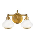 Kinkiety łazienkowe - Elstead Lighting Kinkiet Ainsley - 2 źródła światła - Szczotkowany mosiądz IP44 HK-AINSLEY2-BATH-BB - product 1