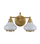 Kinkiety łazienkowe - Elstead Lighting Kinkiet Ainsley - 2 źródła światła - Szczotkowany mosiądz IP44 HK-AINSLEY2-BATH-BB - product 2