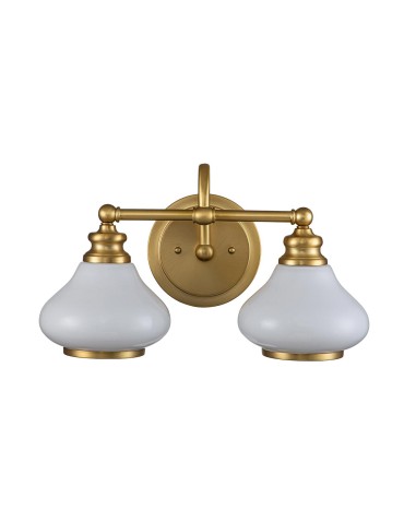 Elstead Lighting Kinkiet Ainsley - 2 źródła światła - Szczotkowany mosiądz IP44 HK-AINSLEY2-BATH-BB - produkt 2