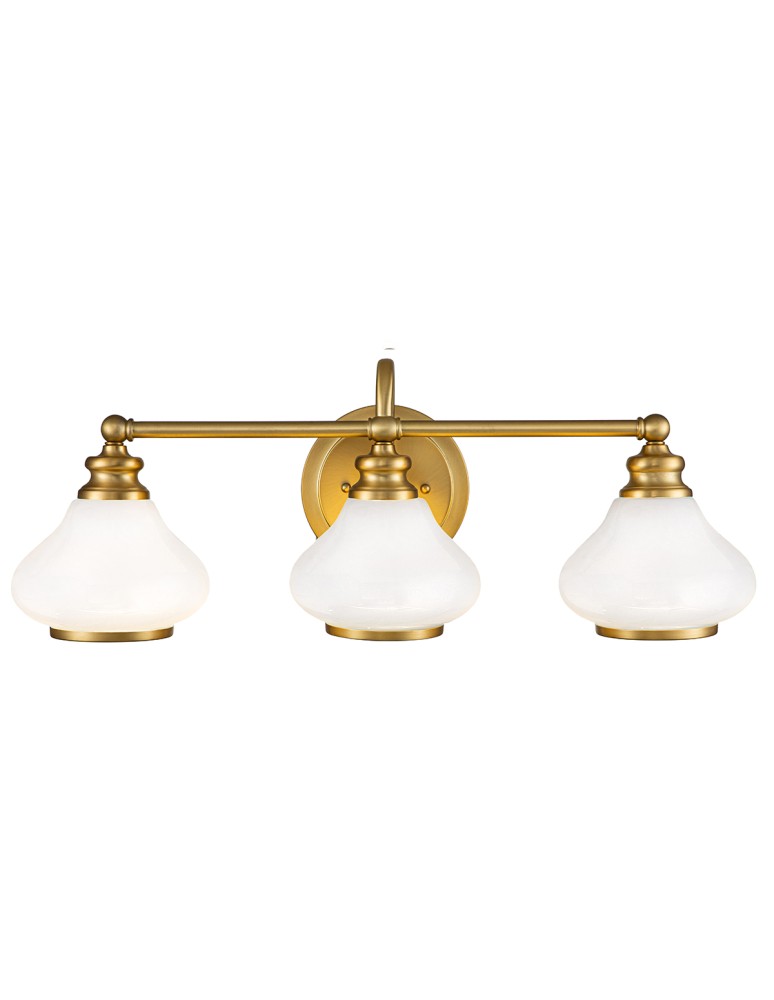 Elstead Lighting Kinkiet Ainsley - 3 źródła światła - Szczotkowany mosiądz IP44 HK-AINSLEY3-BATH-BB