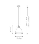 Lampy wiszące - Elstead Lighting Średnia lampa wisząca Amelia - 1 źródło światła - Stary mosiądz HK-AMELIA-P-M-HB - product 6
