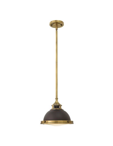 Elstead Lighting Mała lampa wisząca Amelia - 1 źródło światła - Brązowa HK-AMELIA-P-S-RB