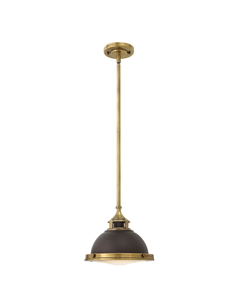 Elstead Lighting Mała lampa wisząca Amelia - 1 źródło światła - Brązowa HK-AMELIA-P-S-RB Elstead Lighting Mała lampa wisząca Amelia - 1 źródło światła - Brązowa HK-AMELIA-P-S-RB