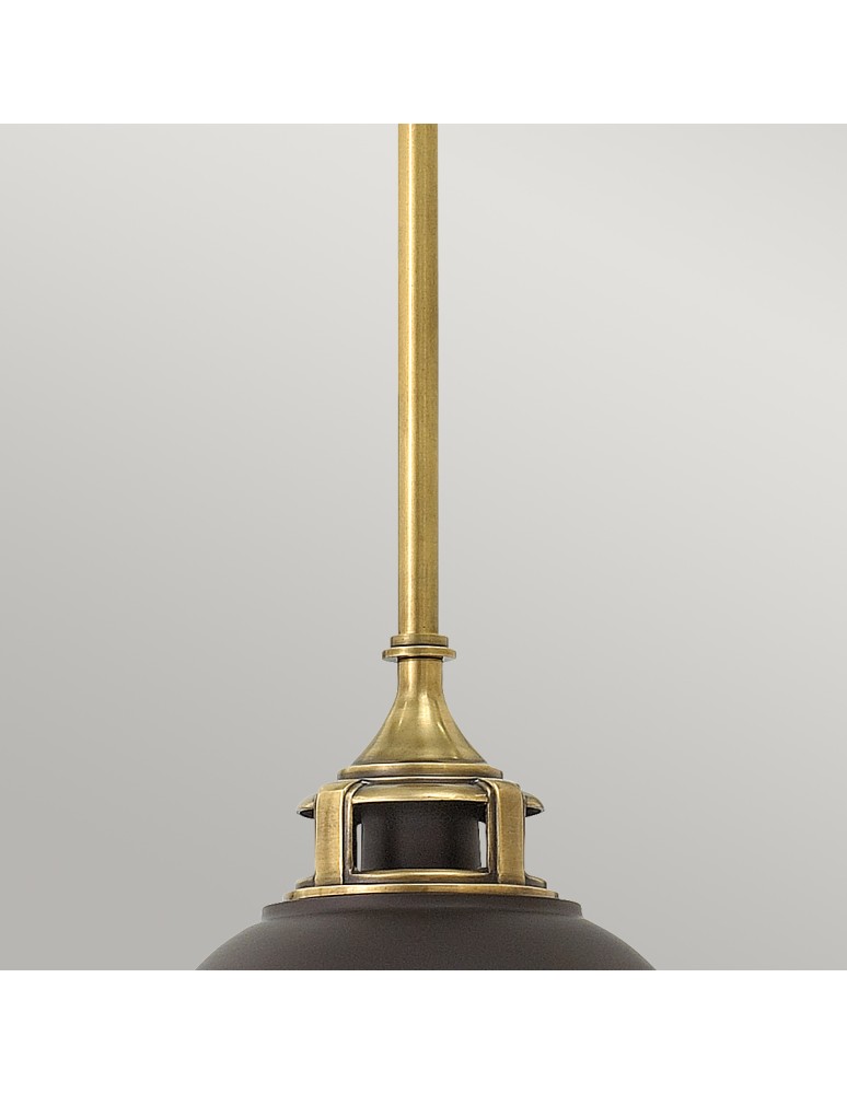 Elstead Lighting Mała lampa wisząca Amelia - 1 źródło światła - Brązowa HK-AMELIA-P-S-RB Elstead Lighting Mała lampa wisząca Amelia - 1 źródło światła - Brązowa HK-AMELIA-P-S-RB