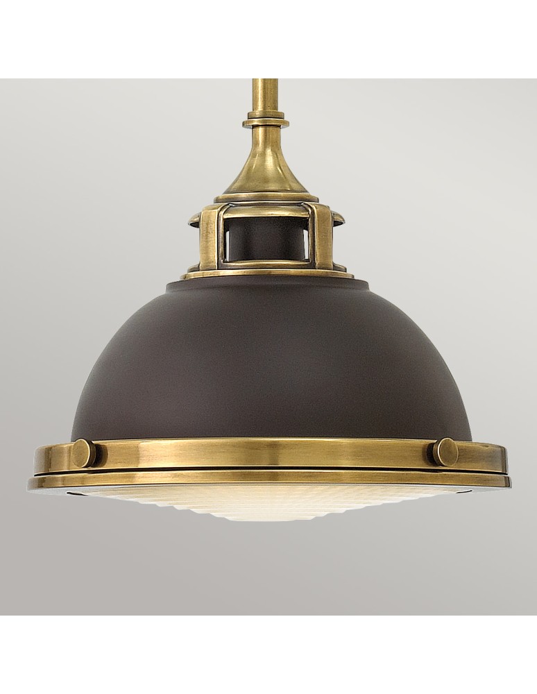 Elstead Lighting Mała lampa wisząca Amelia - 1 źródło światła - Brązowa HK-AMELIA-P-S-RB Elstead Lighting Mała lampa wisząca Amelia - 1 źródło światła - Brązowa HK-AMELIA-P-S-RB