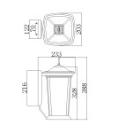Kinkiety zewnętrzne - Elstead Lighting Średnia latarnia naścienna Bromley - 2 źródła światła IP44 HK-BROMLEY2-M - product 5