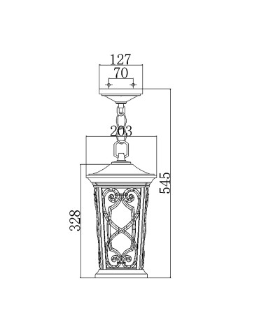Elstead Lighting Mała latarnia wisząca Enzo - 1 źródło światła IP44 HK-ENZO8-S - produkt 2