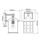 Kinkiety zewnętrzne - Elstead Lighting Średnia latarnia naścienna Freeport - 1 źródło światła - Teksturowana czerń IP44 HK-FREEPORT2-M-TBK - product 5