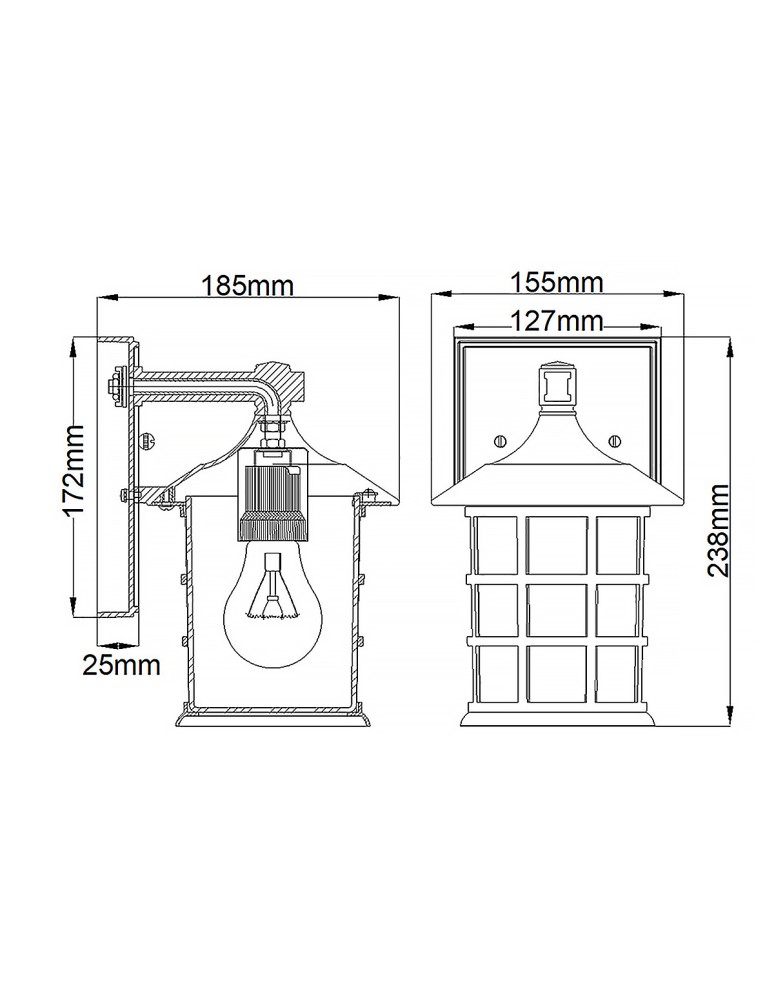 Elstead Lighting Mała latarnia naścienna Freeport - 1 źródło światła - Teksturowana biel IP44 HK-FREEPORT2-S-TWH