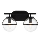 Kinkiety łazienkowe - Elstead Lighting Kinkiet Hollis - 2 źródła światła - Czarny IP44 HK-HOLLIS2-C-BK-BATH - product 1
