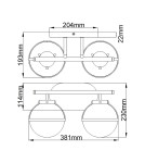 Kinkiety łazienkowe - Elstead Lighting Kinkiet Hollis - 2 źródła światła - Czarny IP44 HK-HOLLIS2-C-BK-BATH - product 6