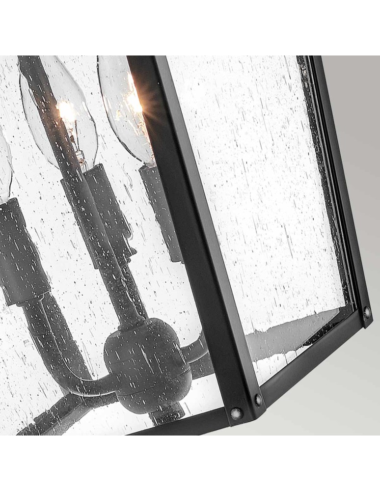 Kinkiety zewnętrzne - Elstead Lighting Duża latarnia naścienna Huntersfield - 3 źródła światła IP44 HK-HUNTERSFIELD2-L-BK - product kolory-swiatla.pl 4