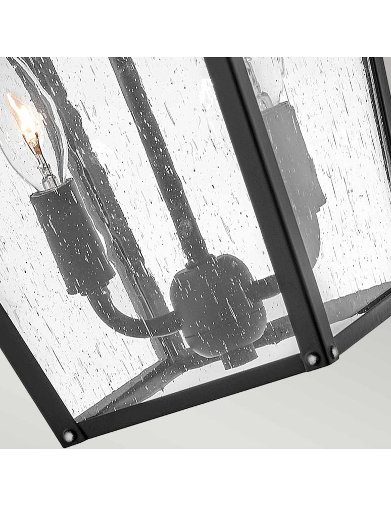 Elstead Lighting Średnia latarnia naścienna Huntersfield - 2 źródła światła IP44 HK-HUNTERSFIELD2-M-BK