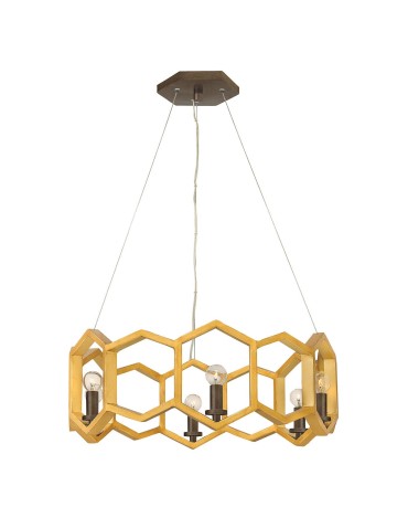 Elstead Lighting Lampa wisząca Moxie - 6 źródeł światła HK-MOXIE6-P-SSG