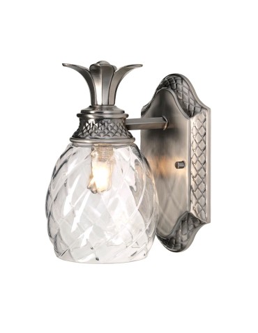 Elstead Lighting Kinkiet Plantation - 1 źródło światła - Polerowany antyczny nikiel IP44 HK-PLANT-BATH-PL