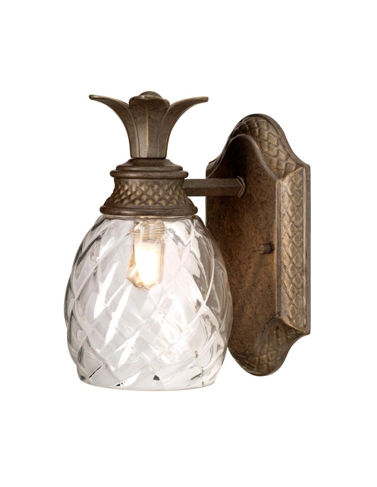 Elstead Lighting Kinkiet Plantation - 1 źródło światła - Perłowy brąz IP44 HK-PLANT-BATH-PZ