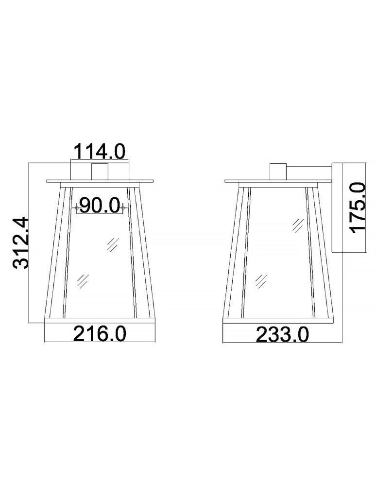 Elstead Lighting Średnia latarnia naścienna Walker - 1 źródło światła IP44 HK-WALKER2-M