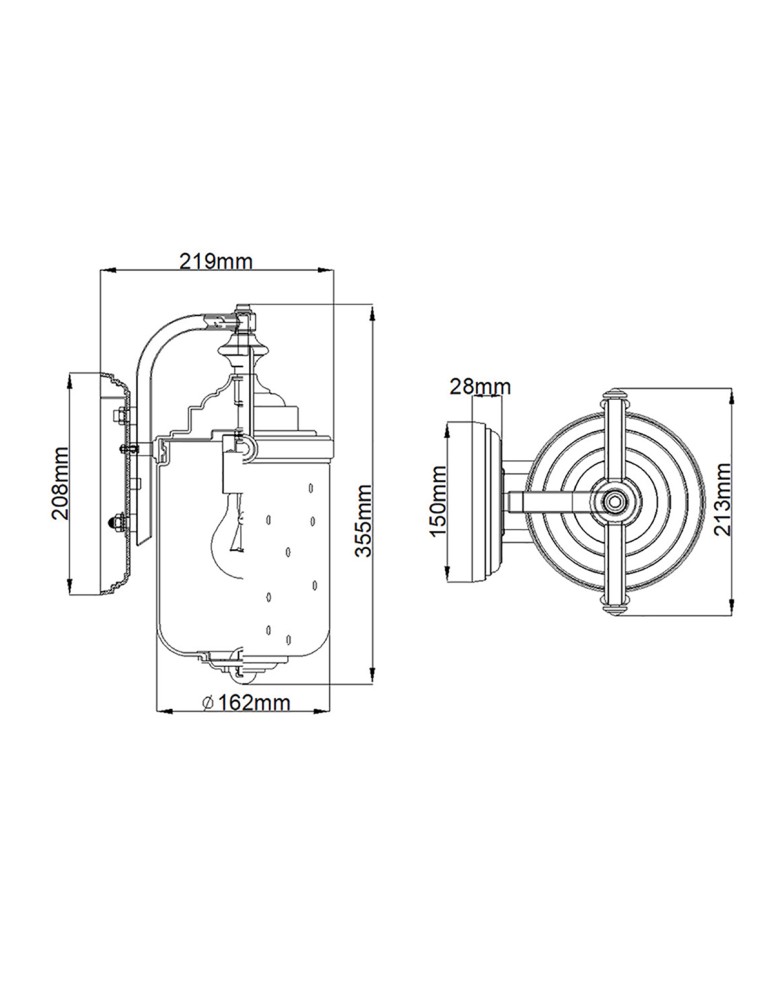 Elstead Lighting Mała latarnia naścienna Willoughby - 1 źródło światła IP44 HK-WILLOUGHBY-S-OZ