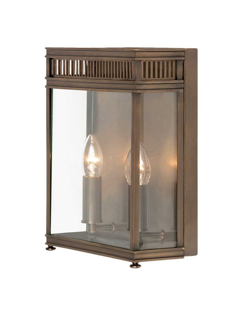 Elstead Lighting Średnia latarnia naścienna Holborn - 2 źródła światła - Ciemnobrązowa IP44 HL7-M-DB