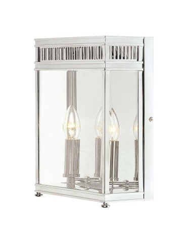 Elstead Lighting Średnia latarnia naścienna Holborn - 2 źródła światła - Polerowany chrom IP44 HL7-M-PC
