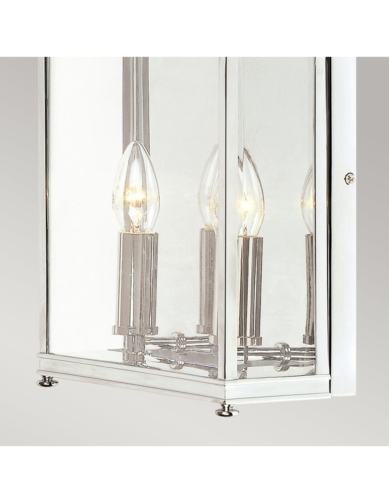 Elstead Lighting Średnia latarnia naścienna Holborn - 2 źródła światła - Polerowany chrom IP44 HL7-M-PC