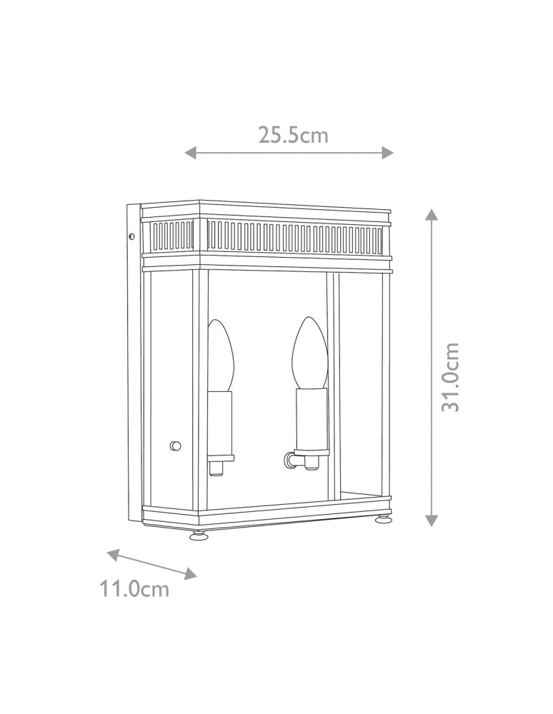 Elstead Lighting Średnia latarnia naścienna Holborn - 2 źródła światła - Polerowany chrom IP44 HL7-M-PC