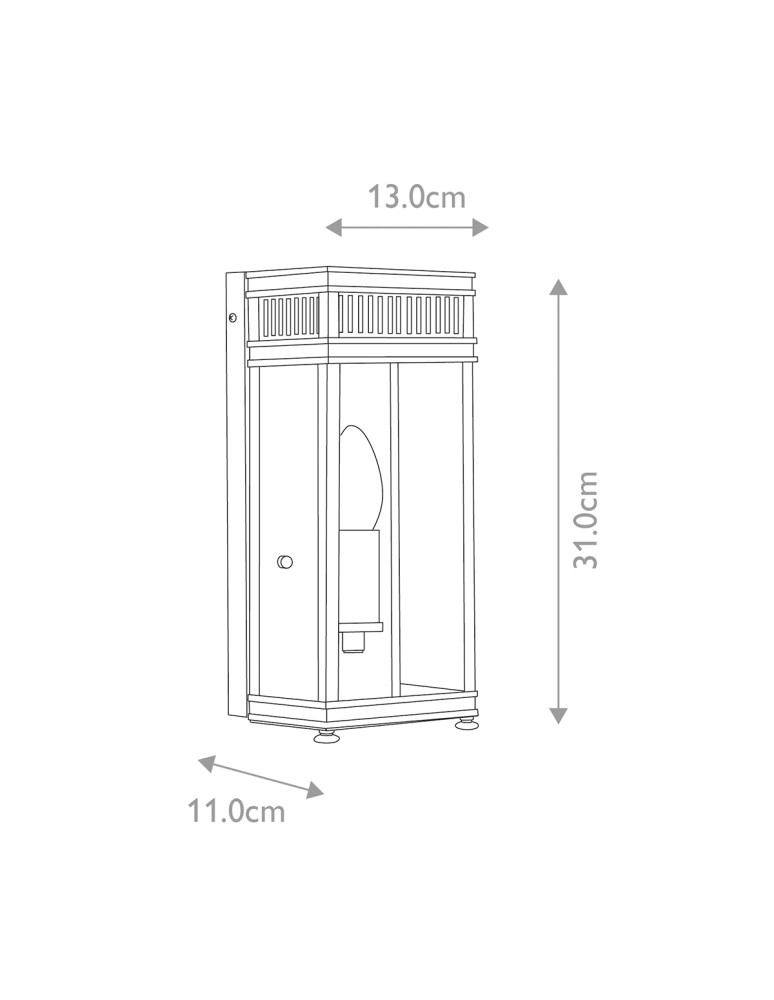 Elstead Lighting Mała latarnia naścienna Holborn - 1 źródło światła - Polerowany chrom IP44 HL7-S-PC