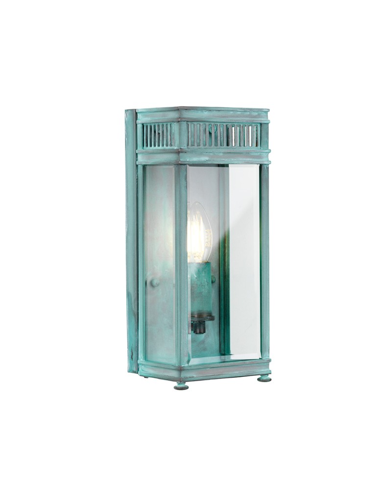 Elstead Lighting Mała latarnia naścienna Holborn - 1 źródło światła - Grynszpan IP44 HL7-S-VDG
